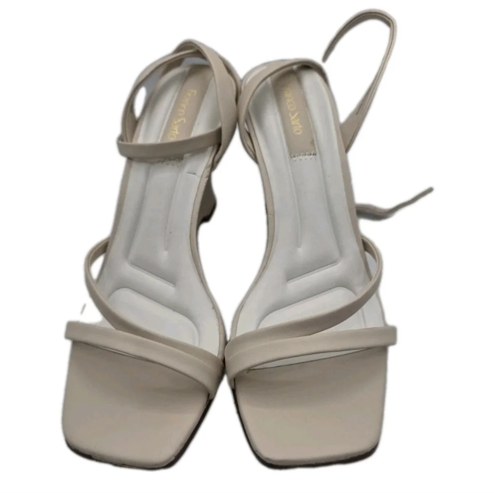 Franco Sarto Women's Franca Wedge Heels Nude Tan Size 10 Strappy Feminine Preppy